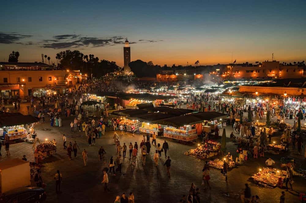 Djamaa lafna, marrakech, morocco, sunset, tour